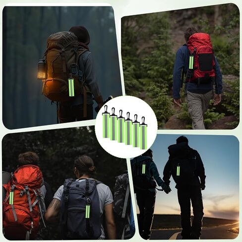 Reflective Straps, 6 PCS Glow in The Dark Keychain Backpack Reflector Straps Green Reflective Backpack Tags Bicycle Reflectives Pendant Safety Night Reflector Gear for Clothes Cycling Running Camping in Saudi Arabia