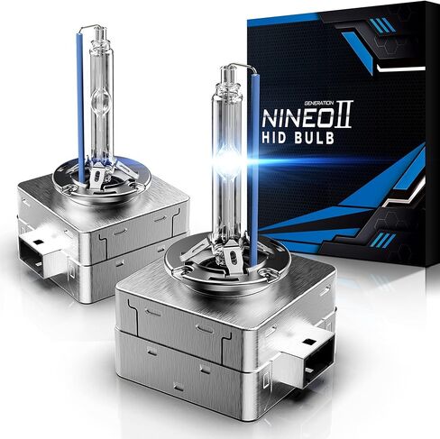 مصابيح NINEO D3S HID، 6000K أبيض بارد، 35 وات عالية/منخفضة الشعاع D3S لمبة زينون 42302 42403 66340 استبدال المصابيح، حزمة من 2 in Kuwait