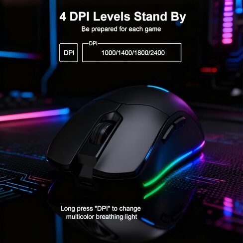 NPET Gaming Keyboard and Mouse Wireless with Tri-Mode, 98 Keys RGB Keyboard with Knob and 2400 DPI Gaming Mouse, 12 Multimedia Keys for Wins, PC, Computer, Ideal for Gamer in Saudi Arabia