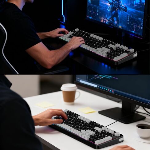 NPET Gaming Keyboard and Mouse Wireless with Tri-Mode, 98 Keys RGB Keyboard with Knob and 2400 DPI Gaming Mouse, 12 Multimedia Keys for Wins, PC, Computer, Ideal for Gamer in Saudi Arabia
