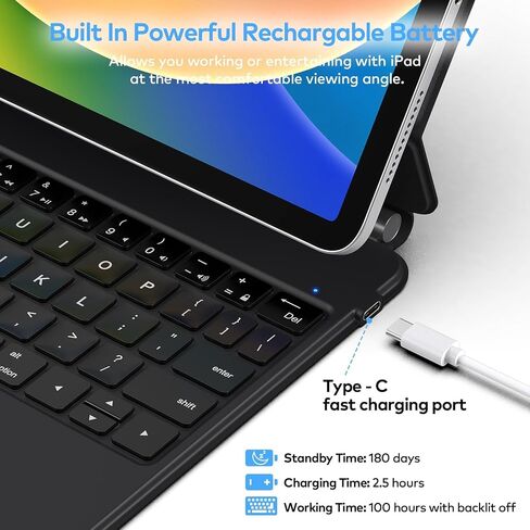 for Samsung Galaxy Tab S11 Keyboard Case 11'' Magic-Style Cantilever Magnetic Levitating Stand, 3-Level 7-Color Backlit, PC-Like Experience with AI Key, Book Cover Keyboard with Trackpad in Saudi Arabia