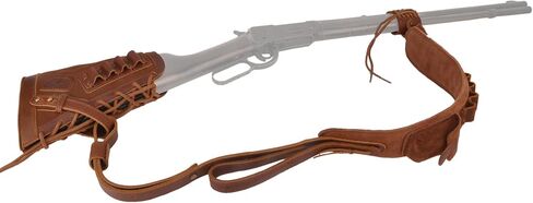 No Drill Leather Rifle Sling with Gun Buttstock for Lever Action .30-30 .30-06 .308 .357 .45-70 .22LR in Kuwait