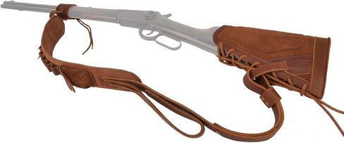 No Drill Leather Rifle Sling with Gun Buttstock for Lever Action .30-30 .30-06 .308 .357 .45-70 .22LR in Kuwait