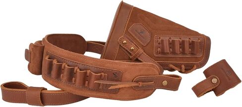 No Drill Leather Rifle Sling with Gun Buttstock for Lever Action .30-30 .30-06 .308 .357 .45-70 .22LR in Kuwait
