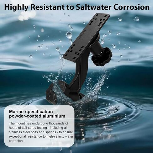 حامل Fishfinder من الألومنيوم عالي التحمل لشاشات مقاس 7-16 بوصة، مع ذراع معزز، متوافق مع Garmin، Lowrance، Humminbird، Raymarine in Saudi Arabia