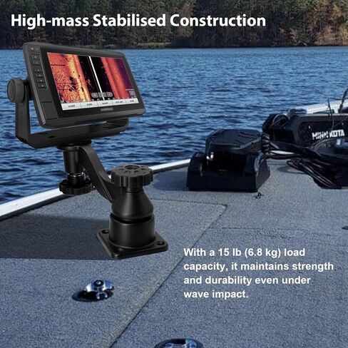 حامل Fishfinder من الألومنيوم عالي التحمل لشاشات مقاس 7-16 بوصة، مع ذراع معزز، متوافق مع Garmin، Lowrance، Humminbird، Raymarine in Saudi Arabia