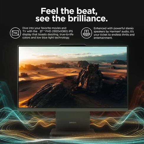 كمبيوتر مكتبي Lenovo ThinkCentre الكل في واحد، شاشة 24 بوصة FHD IPS، Intel Core i7-13620H، 32 جيجا DDR5، 1 تيرابايت SSD، Wi-Fi 6، HDMI، لوحة مفاتيح سلكية وماوس، Windows 11 Pro (متجدد) in Saudi Arabia