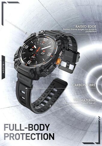 i-Blason for Samsung Galaxy Watch 8 Case with Band 44mm [2X Tempered Glass Screen Protector] [Military-Grade Protection] Durable Sport Shockproof Rugged Bumper Case with Band for Galaxy Watch 8 [44mm], Black in Saudi Arabia