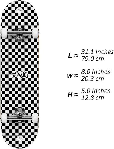 ألواح تزلج KMX للمبتدئين، ألواح تزلج قياسية للأطفال والمراهقين والبالغين، مقاس 31 بوصة × 8 بوصة من خشب القيقب الكندي ذو الركلة المزدوجة | الشاحنات المحترفة | لوح تزلج كامل للرحلات والخدع in Kuwait