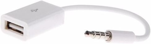 اكسسوارات السيارات البيضاء MP3 ذكر AUX مقبس توصيل الصوت إلى USB 2.0 أنثى محول كابل الحبل in Saudi Arabia