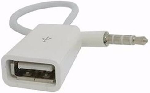 اكسسوارات السيارات البيضاء MP3 ذكر AUX مقبس توصيل الصوت إلى USB 2.0 أنثى محول كابل الحبل in Saudi Arabia
