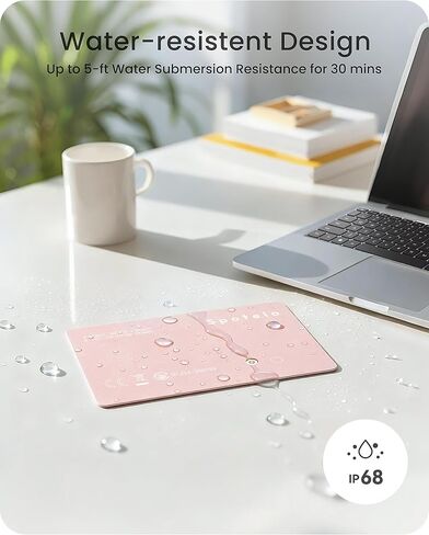 بطاقة تعقب المحفظة - مكتشف المحفظة القابلة لإعادة الشحن، تعمل مع Apple Find My، تصميم رفيع للغاية، مقاوم للماء، محدد موقع ذكي للأمتعة، جواز السفر (iOS فقط) - أزرق in Saudi Arabia