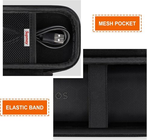 Hard Carrying Case for Sonos Roam 2/ Sonos Roam Portable Waterproof Bluetooth Speaker, Wireless Portable Speaker Protection Case with Mesh Pocket for USB-C Cable, Black in Saudi Arabia
