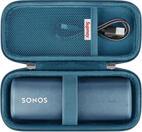 Hard Carrying Case for Sonos Roam 2/ Sonos Roam Portable Waterproof Bluetooth Speaker, Wireless Portable Speaker Protection Case with Mesh Pocket for USB-C Cable, Black in Saudi Arabia