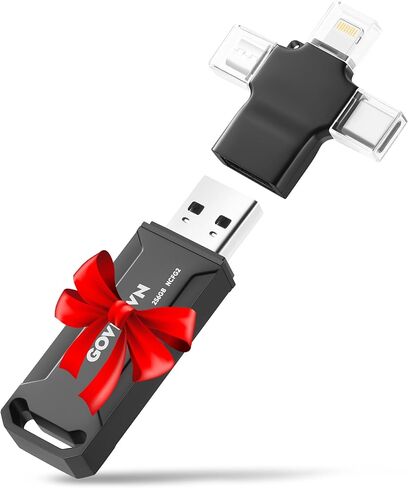 GOVNDVN MFi معتمد 128 جيجا بايت iPhone Photo-Stick-Storage iPhone-Memory-Flash Drive Photo-Storage-Thumb-Drive فيديو USB C Lightning Backup Stick iPad ذاكرة جهاز تخزين النسخ الاحتياطي للصور حفظ لجهاز Mac iPad in Kuwait