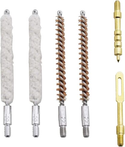 Universal Gun Rifle Pistol Cleaning Kit 6-Pack Gun Cleaning Supplies with Gun Jags, Brass Cotton Gun Cleaning Bore Brushes, Solid Brass Patch Holder in Saudi Arabia
