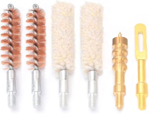Universal Gun Rifle Pistol Cleaning Kit 6-Pack Gun Cleaning Supplies with Gun Jags, Brass Cotton Gun Cleaning Bore Brushes, Solid Brass Patch Holder in Saudi Arabia