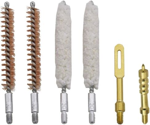 Universal Gun Rifle Pistol Cleaning Kit 6-Pack Gun Cleaning Supplies with Gun Jags, Brass Cotton Gun Cleaning Bore Brushes, Solid Brass Patch Holder in Saudi Arabia