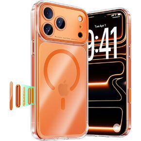 حافظة Maledan لهاتف iPhone 17 Pro مع غطاء للتحكم في الكاميرا، غطاء حافظة صلب مضاد للخدش لهاتف iPhone 17 Pro، متوافق مع MagSafe، حافظة هاتف 17 Pro خفيفة الوزن ذات قبضة آمنة، شفاف/أبيض in Kuwait