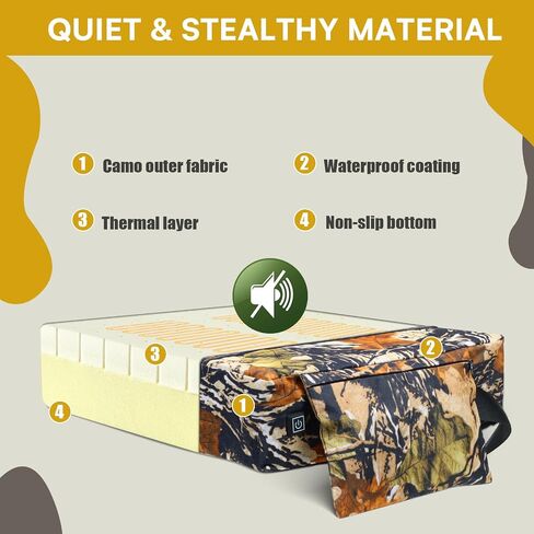 Heated Hunting Seat Cushion Pad Thermal Hunting Seat with 10000 mAh Power Bank Adjustable Temperature Hunting Hot Seat Cushion for Tree Stand,Bleacher,Sport Without Backrest in Saudi Arabia