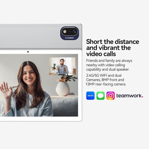 Tablet, 2025 Latest 10 inch Android 14 Tablet, MTK8183 Octa-Core, 16GB 128GB 1TB Expansion, 2.4/5G WiFi, 21MP Camera, Gemini AI 2.0, Tablets with Keyboard, Mouse, Case etc in Kuwait