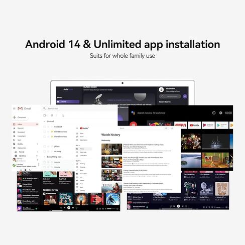 Tablet, 2025 Latest 10 inch Android 14 Tablet, MTK8183 Octa-Core, 16GB 128GB 1TB Expansion, 2.4/5G WiFi, 21MP Camera, Gemini AI 2.0, Tablets with Keyboard, Mouse, Case etc in Kuwait