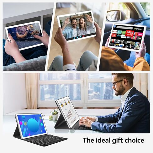 Tablet, 2025 Latest 10 inch Android 14 Tablet, MTK8183 Octa-Core, 16GB 128GB 1TB Expansion, 2.4/5G WiFi, 21MP Camera, Gemini AI 2.0, Tablets with Keyboard, Mouse, Case etc in Kuwait