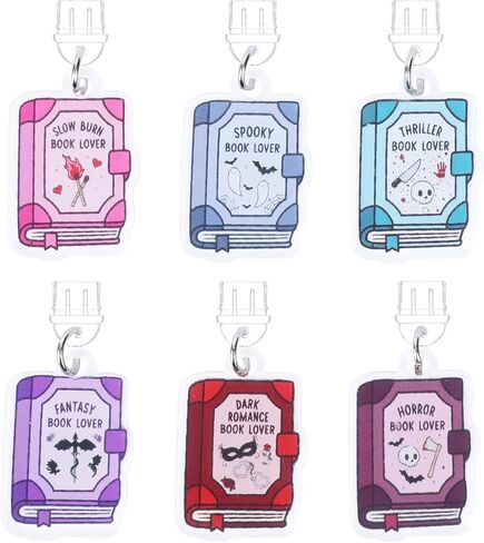 Bookish Dust Plug Charm - 6Pack Fantasy Book Lover Design Type C Dustplug Accessories for Kindle, Cute Aesthetic E-Reader&Phone Charging Port Cover, Gift for Women Men Booklovers in Saudi Arabia