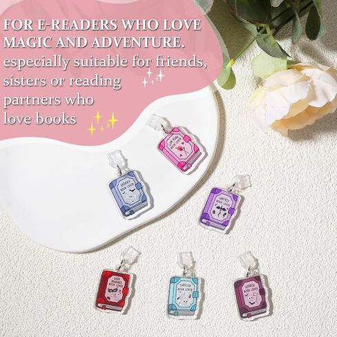 Bookish Dust Plug Charm - 6Pack Fantasy Book Lover Design Type C Dustplug Accessories for Kindle, Cute Aesthetic E-Reader&Phone Charging Port Cover, Gift for Women Men Booklovers in Saudi Arabia