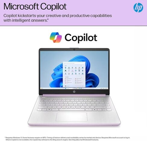 HP 14" Flagship Laptop 2025 AI-Powered Computer, Office Lifetime, Student Business, 4-Core Intel CPU, 16GB RAM 628GB Storage (128GB UFS+ 500GB Ext), Long Battery HubxcelAccessory Win 11 Pro Lavender in Saudi Arabia