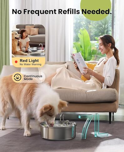 مضخة مياه مطورة من oneisall لنافورة مياه الكلاب المصنوعة من الفولاذ المقاوم للصدأ للكلاب الكبيرة in Kuwait