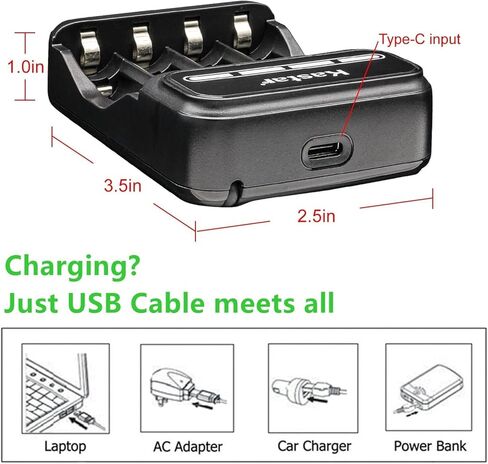 Kastar 8-Pack Battery and CMH4 Smart USB Charger Compatible with Panasonic KX-TG9348 KX-TG9348T KX-TG9361 KX-TG9361B KX-TG9371 KX-TG9371B KX-TG9372 KX-TG9372B KX-TG9381 KX-TG9381T KX-TG9382 in Saudi Arabia