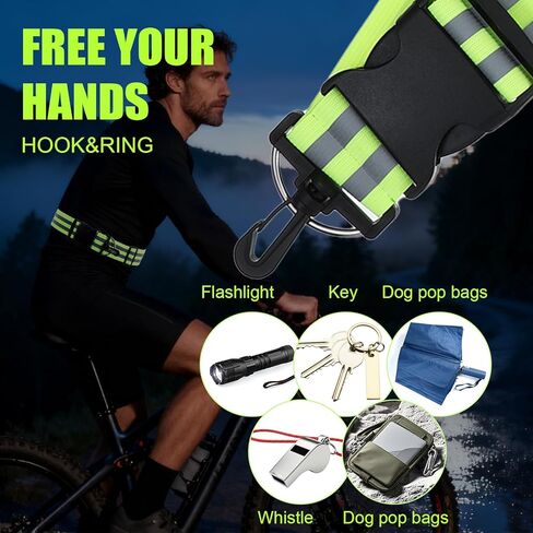 قطعتان من الوشاح العاكس، معدات الجري مع حزام عالي الوضوح، سترة عاكسة للسلامة أثناء المشي ليلاً، وشاح خفيف عاكس قابل للتعديل للنساء والرجال والجري والمشي وركوب الدراجات في الليل in Kuwait