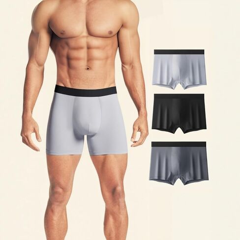 3 Pack Mens Trunk Underwear Low Rise Panties Comfy Breathable Underpant Stretch Soft Boxer Briefs in Saudi Arabia