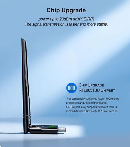 AX900Mbps USB WiFi 6 & Bluetooth Adapter for Desktop PC,5dBi Gain Antenna Wireless Transceiver,BT5.3(EDR+BLE),Dual Band (2.4GHz+5GHz),Plug-and-Play for Desktop/Laptop/Printers (Win 7/10/11) in Saudi Arabia