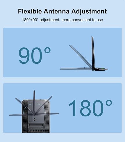 AX900Mbps USB WiFi 6 & Bluetooth Adapter for Desktop PC,5dBi Gain Antenna Wireless Transceiver,BT5.3(EDR+BLE),Dual Band (2.4GHz+5GHz),Plug-and-Play for Desktop/Laptop/Printers (Win 7/10/11) in Saudi Arabia