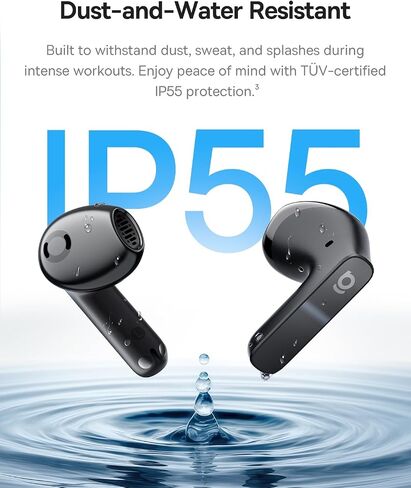 Baseus BS1 NC Semi-in-Ear True Wireless Noise Cancelling Earbuds with Adaptive Hybrid ANC, Hi-Res Audio (LDAC), 40H Playtime, 4g Ultra-Lightweight Fit, 6-Mic AI Clear Call, Bluetooth 6.0 (Black) in Saudi Arabia