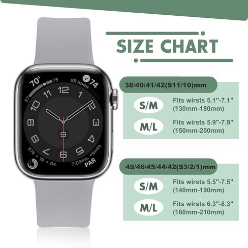 أحزمة Tighesen الرياضية متوافقة مع سوار ساعة Apple 38 مم 40 مم 41 مم 42 مم 44 مم 45 مم 49 مم S/M M/L للنساء/الرجال ملحقات حزام استبدال السيليكون الناعم المقاوم للماء لسلسلة iWatch Ultra SE 8/7/6/5/4/3/2/1 (ضوء النجوم، 38/40/41 ملم صغير/متوسط) in Kuwait
