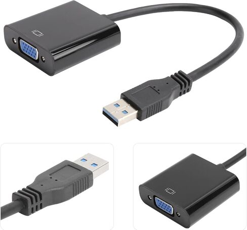 كابل محول VGA USB من CHICIRIS محول فيديو صوتي 1920x1080 لـ 7/8/10، محول USB مريح وسريع إلى VGA لملحقات الكمبيوتر in Kuwait