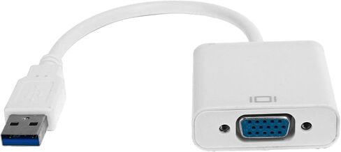 كابل محول USB3.0 إلى VGA HD 1080P لأجهزة الكمبيوتر المحمول 10، حل متعدد العرض للشاشات وأجهزة التلفزيون - مادة ABS (أبيض) in Kuwait