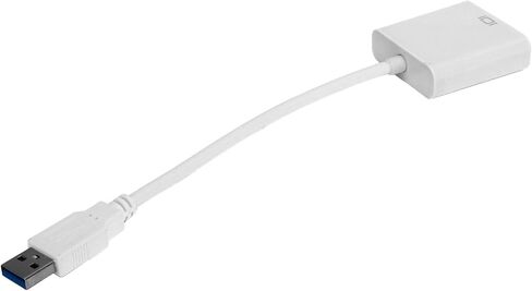 كابل محول USB3.0 إلى VGA HD 1080P لأجهزة الكمبيوتر المحمول 10، حل متعدد العرض للشاشات وأجهزة التلفزيون - مادة ABS (أبيض) in Kuwait
