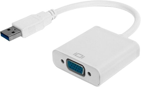 كابل محول USB3.0 إلى VGA HD 1080P لأجهزة الكمبيوتر المحمول 10، حل متعدد العرض للشاشات وأجهزة التلفزيون - مادة ABS (أبيض) in Kuwait