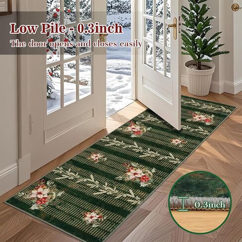 nesrt Christmas Area Rugs 5x7Ft Washable, Soft Xmas Tree Living Room Bedroom Rug, Low Pile Non Shedding Nursery Throw Carpet for Dining Room Kitchen Kids Playroom Holiday Winter Decor (Blue) in Saudi Arabia