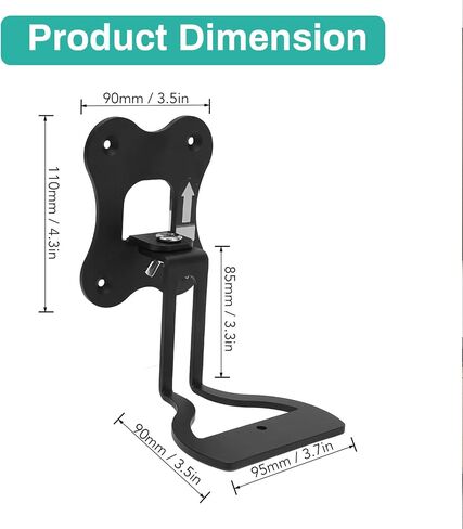 Speaker Wall Mount Bracket, Rotatable Stable Thicken Metal Space Saving Speaker Accessory for (Black and White) (White) in Saudi Arabia