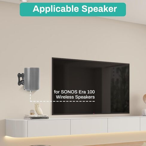 Speaker Wall Mount Bracket, Rotatable Stable Thicken Metal Space Saving Speaker Accessory for (Black and White) (White) in Saudi Arabia
