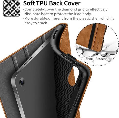 H HOLIMET Case for iPad Air 11 Inch M3/M2 (2025/2024)/iPad Air 4th/5th Generation 10.9 Inch 2022/2020 with Pencil Holder Soft Back Shockproof Protective Vegan Leather in Saudi Arabia
