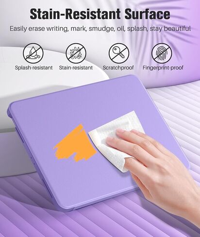 MoKo for iPad Air 13 Inch Case M3 2025 & M2 2024 with Pencil Holder, iPad Air 13 Case [Built-in Screen Protector] with Clear Back & Magnetic Multi Angle Stand Cover, Purple in Saudi Arabia