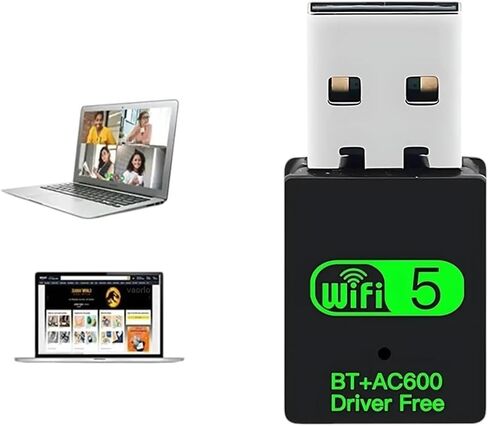 600Mbps USpB VViFi BIIuetuoth Adaptier 2 in 1 Dual Band 2.4G/5GHz Wi - Fi DongIe High - Speed Wirreless Network Card Signal Adapter PC Laptop in Saudi Arabia