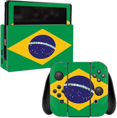 MightySkins Skin Compatible with Nintendo Switch wrap Cover Sticker Skins Brazilian Flag in Saudi Arabia