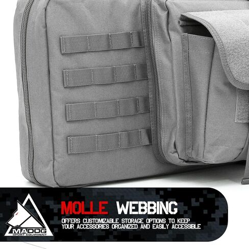 MADOG 47 inch Double Rifle Bag Soft Pistol Cases Long Portable Tactical Shotgun Backpack for Shooting Hunting Carrying, Black in Saudi Arabia